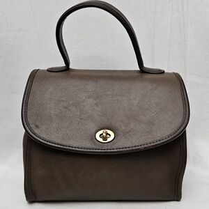 Vintage Coach 9977 Taupe Leather Manor Crossbody Satchel Bag Made in USA